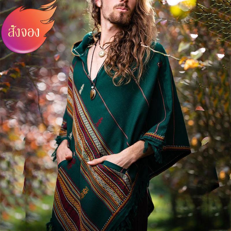 เสื้อสวมหัวพิมพ์ลาย Boho ของผู้ชาย